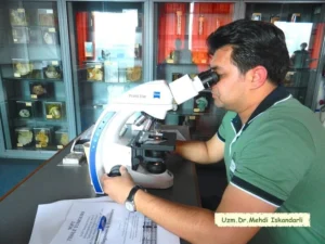 dermatoloq mehdi iskəndərli patoloq kimi mikroskop arxasında